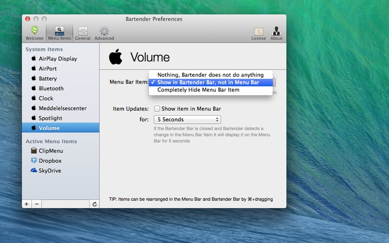 Bartender software download for mac sierra